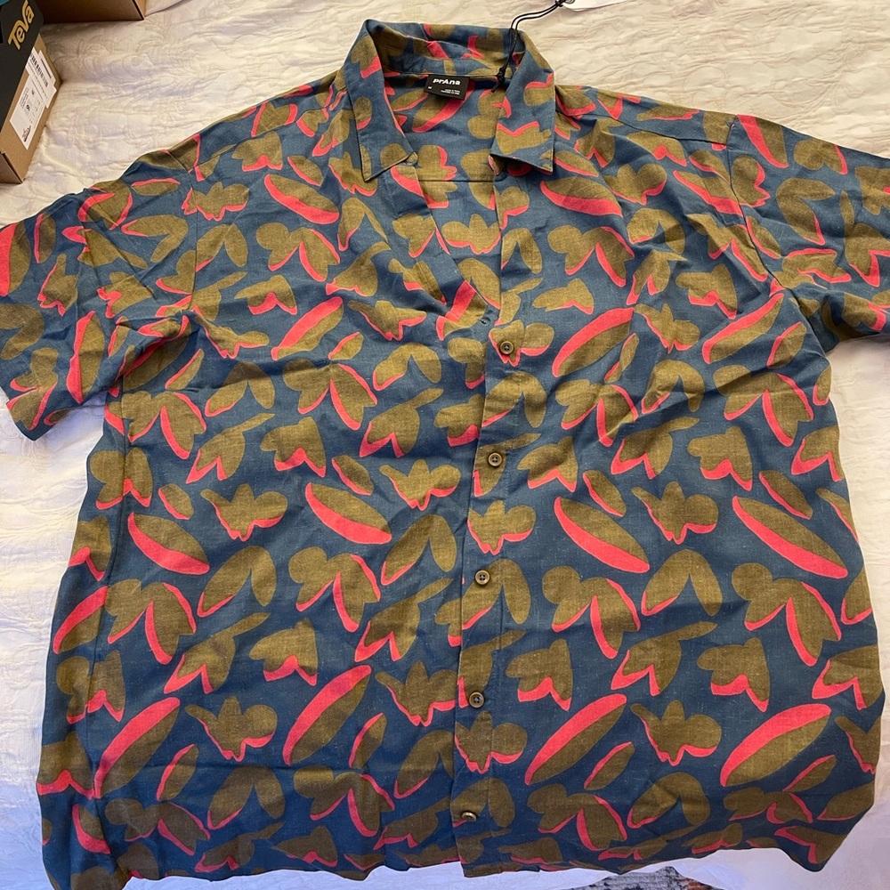 Prana Multicolor Patterned Shirt
